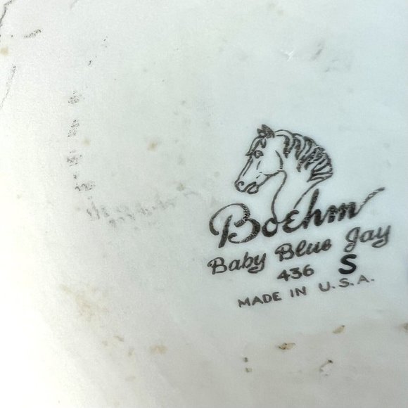 Vintage Boehm Baby Blue Jay Porcelain Bird Figurine #436 S Made in USA 4.5" EUC - Picture 5 of 5